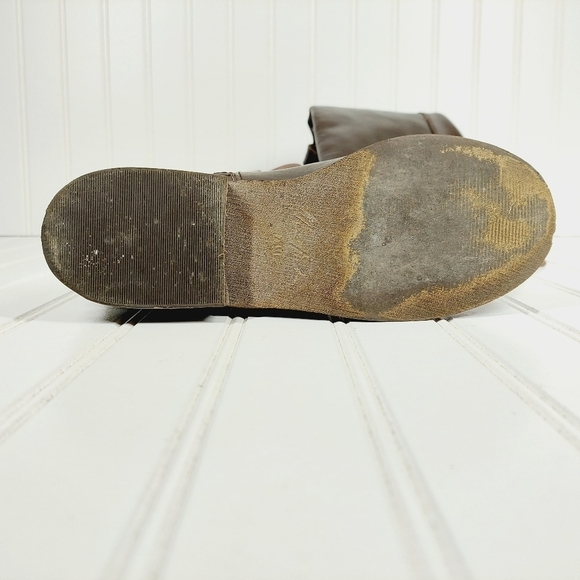 Marc Fisher Brown Leather Knee High Riding  M-Wide Calf Buckle Straps Boots C138 - Picture 11 of 14